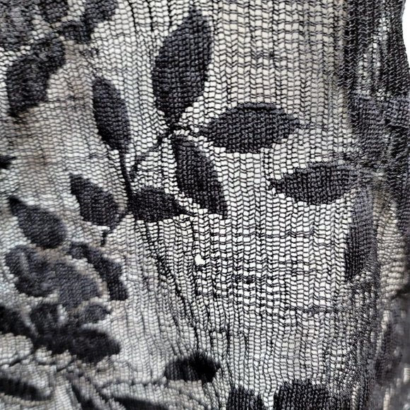 Vintage 80s 90s Sheer Burnout Floral Mesh Popover Short Sleeve‎ Top Grunge - Picture 2 of 6